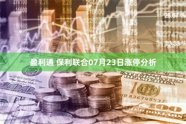 盈利通 保利联合07月23日涨停分析